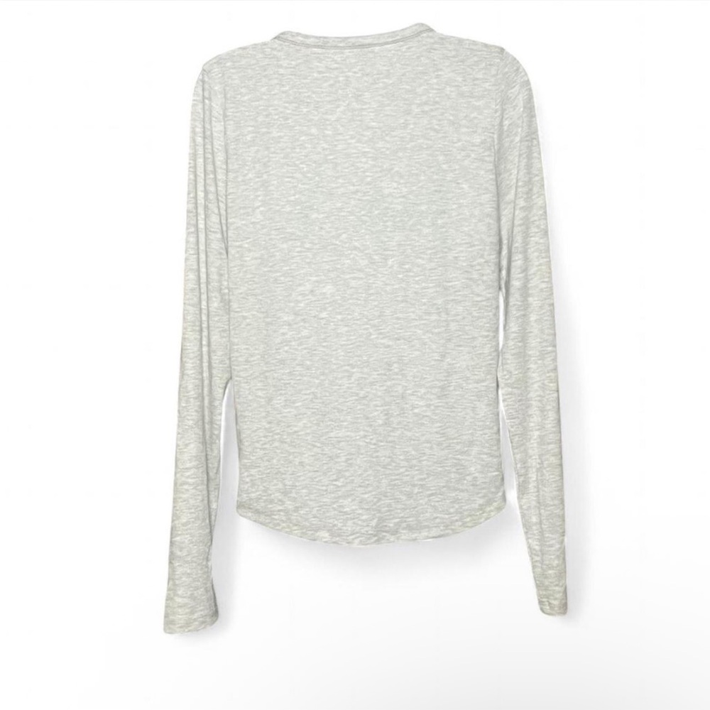 American Eagle Outfitters Heather Gray Long Sleeve Henley T Shirt - Picture 2 of 5